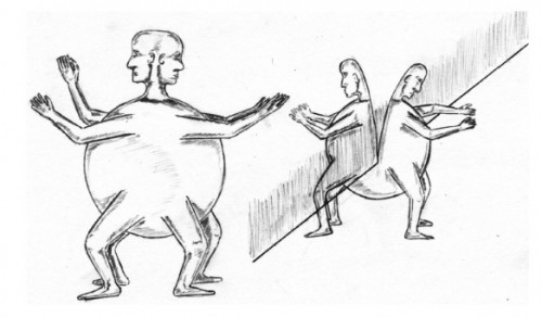 Aristófanes en el Simposio de Platón - Zeus seperando humanos