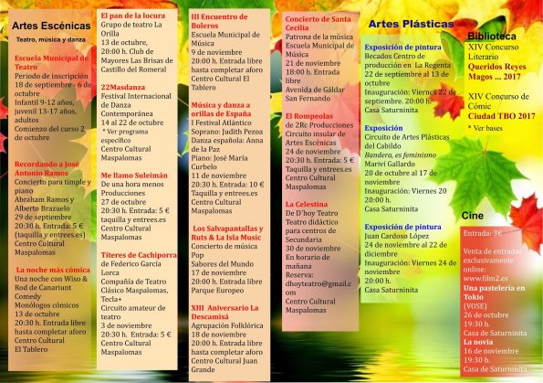 Agenda Cultural - San Bartolome de Tiraja - SEPNOV17