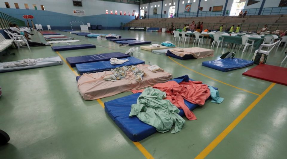 Polideportivo durante incendio en gran canaria