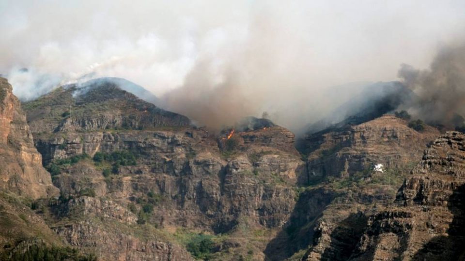Fuego del parque de Tamadaba en Gran Canaria durante Incendio