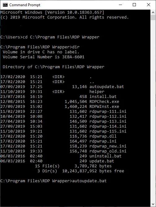 rdp wrapper autoupdate