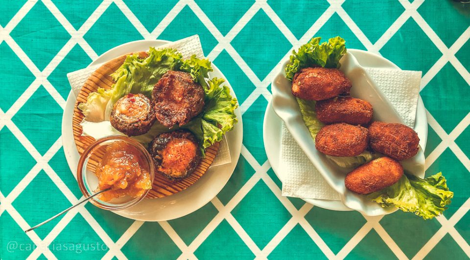 champiñones y croquetas
