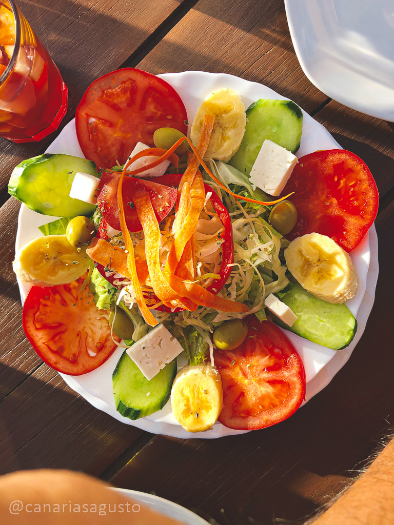 ensalada eco canaria en restaurante el guanche