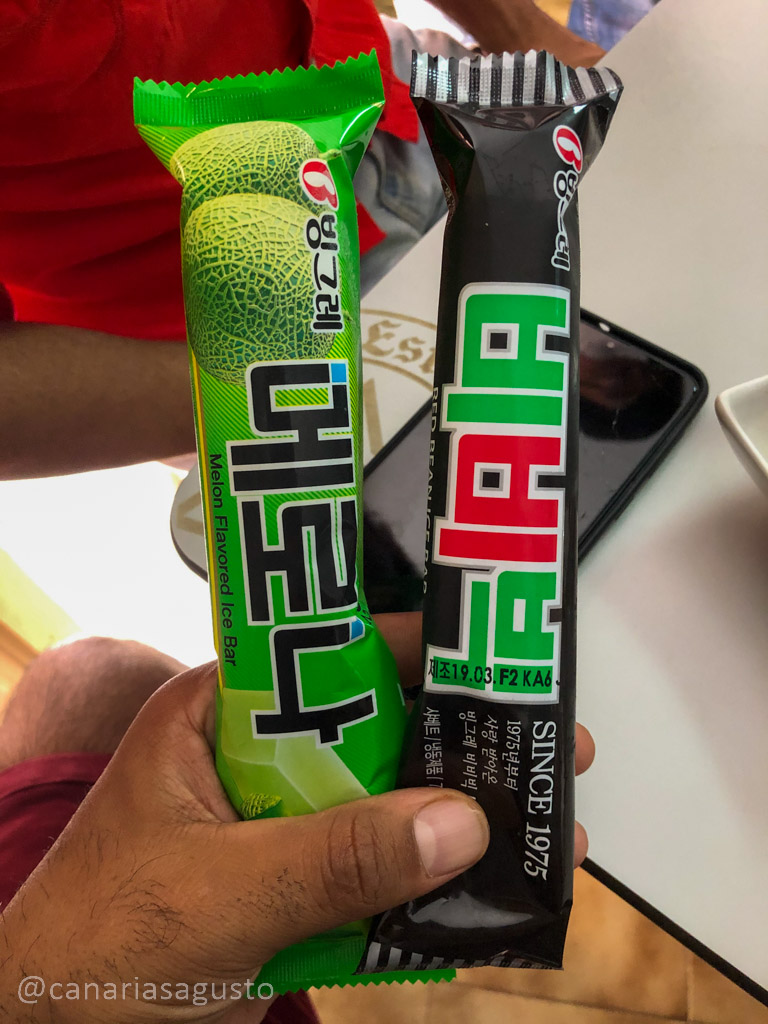 Helado Melon y Matcha en Kim's Pojangmacha